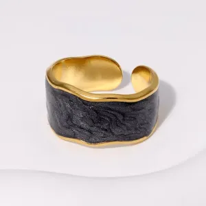 Unique Antique Irregular Drop Glaze Gold Rings