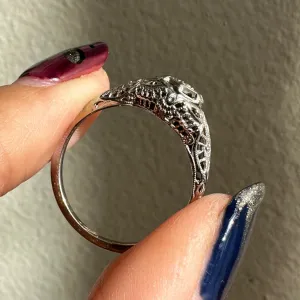 Vintage 14k diamond filagree Ring