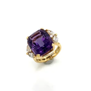 Vintage Amethyst & Diamond Ring