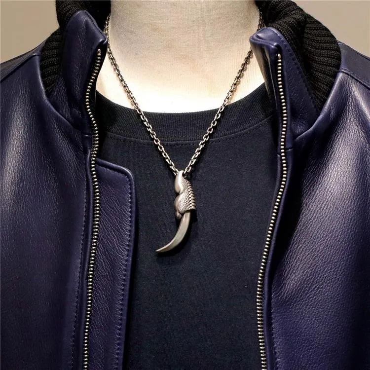 Vintage Dragon Claw Pendant Necklace