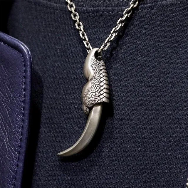 Vintage Dragon Claw Pendant Necklace