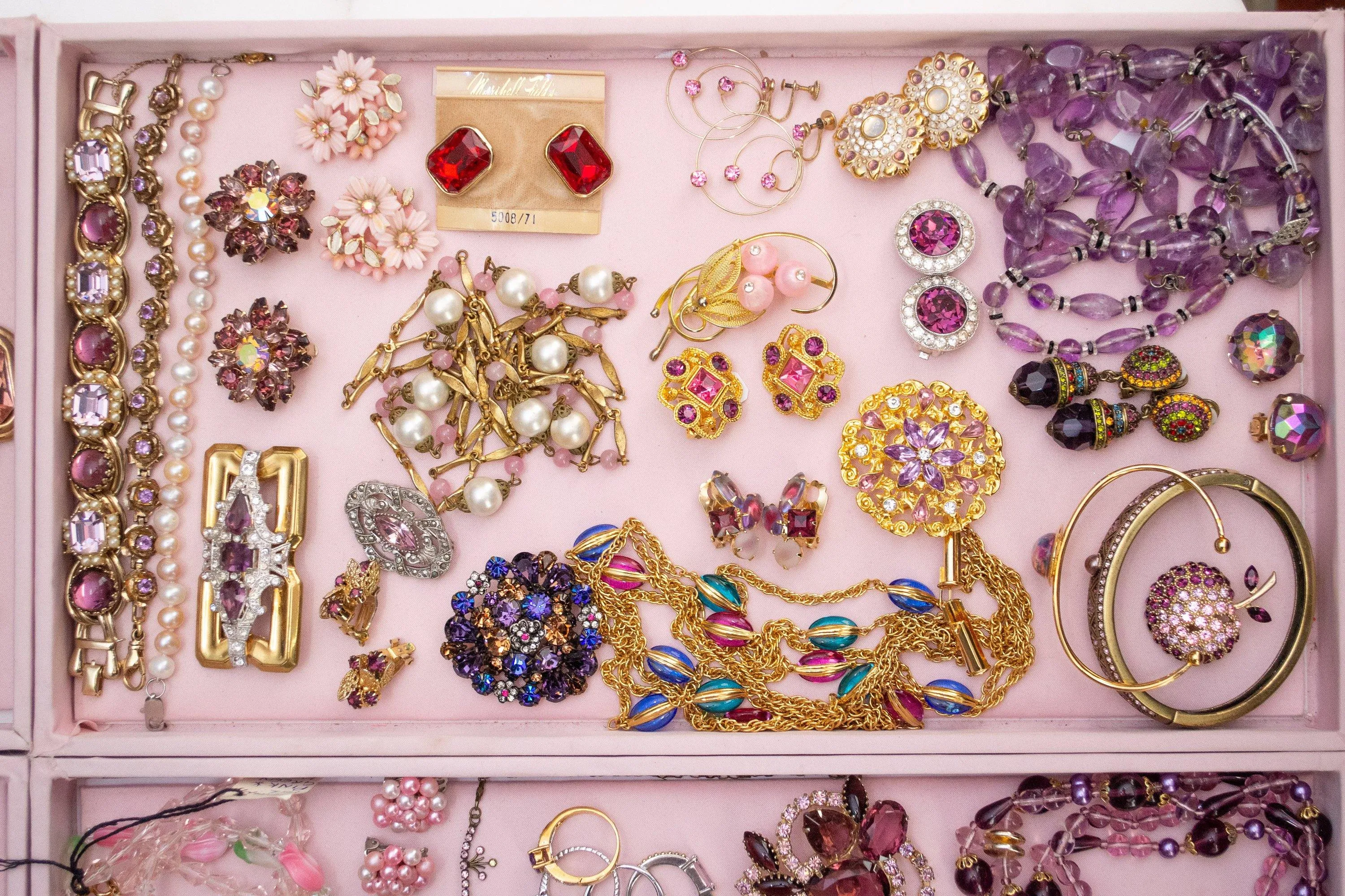Vintage Heidi Daus Statement Earrings, Blue, Red, Yellow, Purple, and Orange Rhinestones, Dangle Earrings, Gold Tone Setting, Clip-on