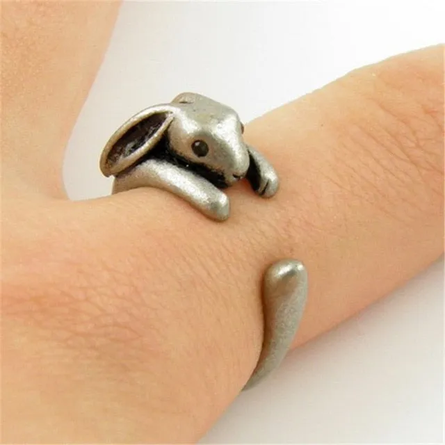 Vintage Silver Animal Ring Mouse Pet Cute Gilrs Jewelry