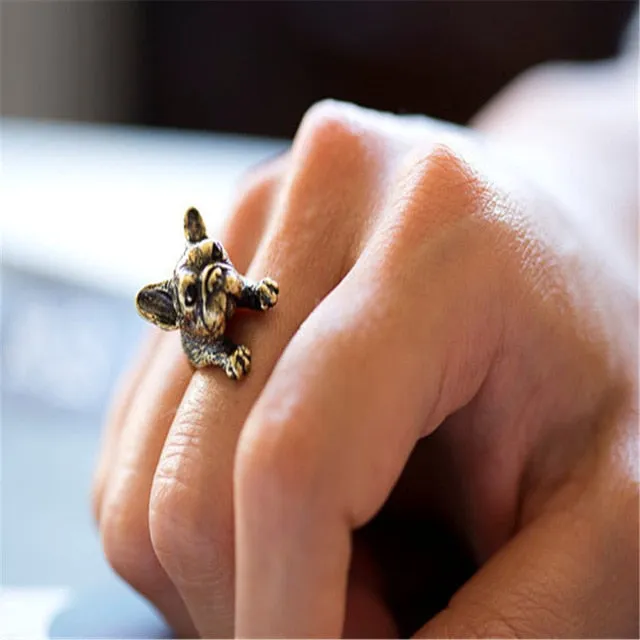 Vintage Silver Animal Ring Mouse Pet Cute Gilrs Jewelry