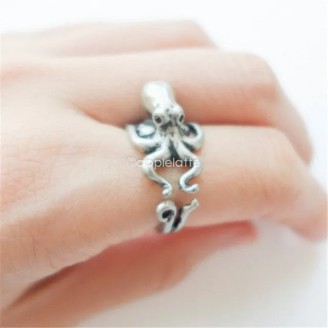 Vintage Silver Animal Ring Mouse Pet Cute Gilrs Jewelry