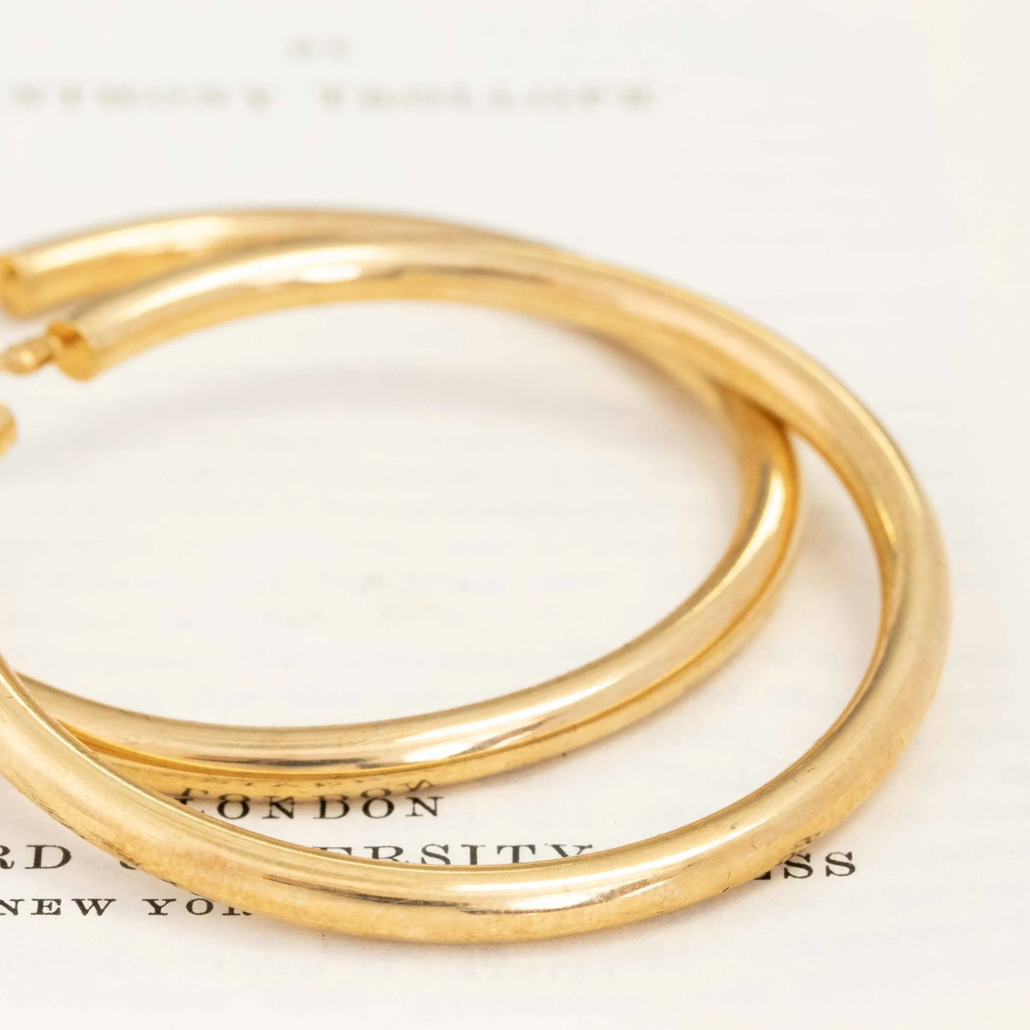 Vintage XL Hoop Earrings, Italian