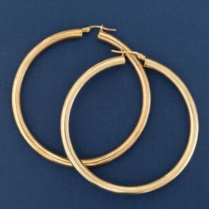 Vintage XL Hoop Earrings, Italian
