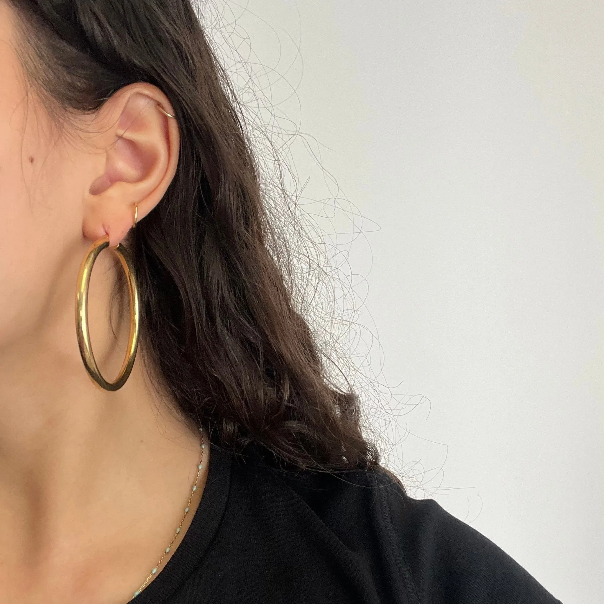 Vintage XL Hoop Earrings, Italian