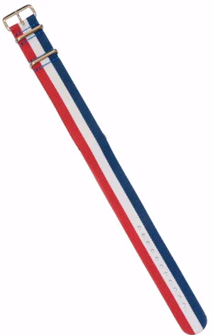 Watchband Red White Blue Stripe