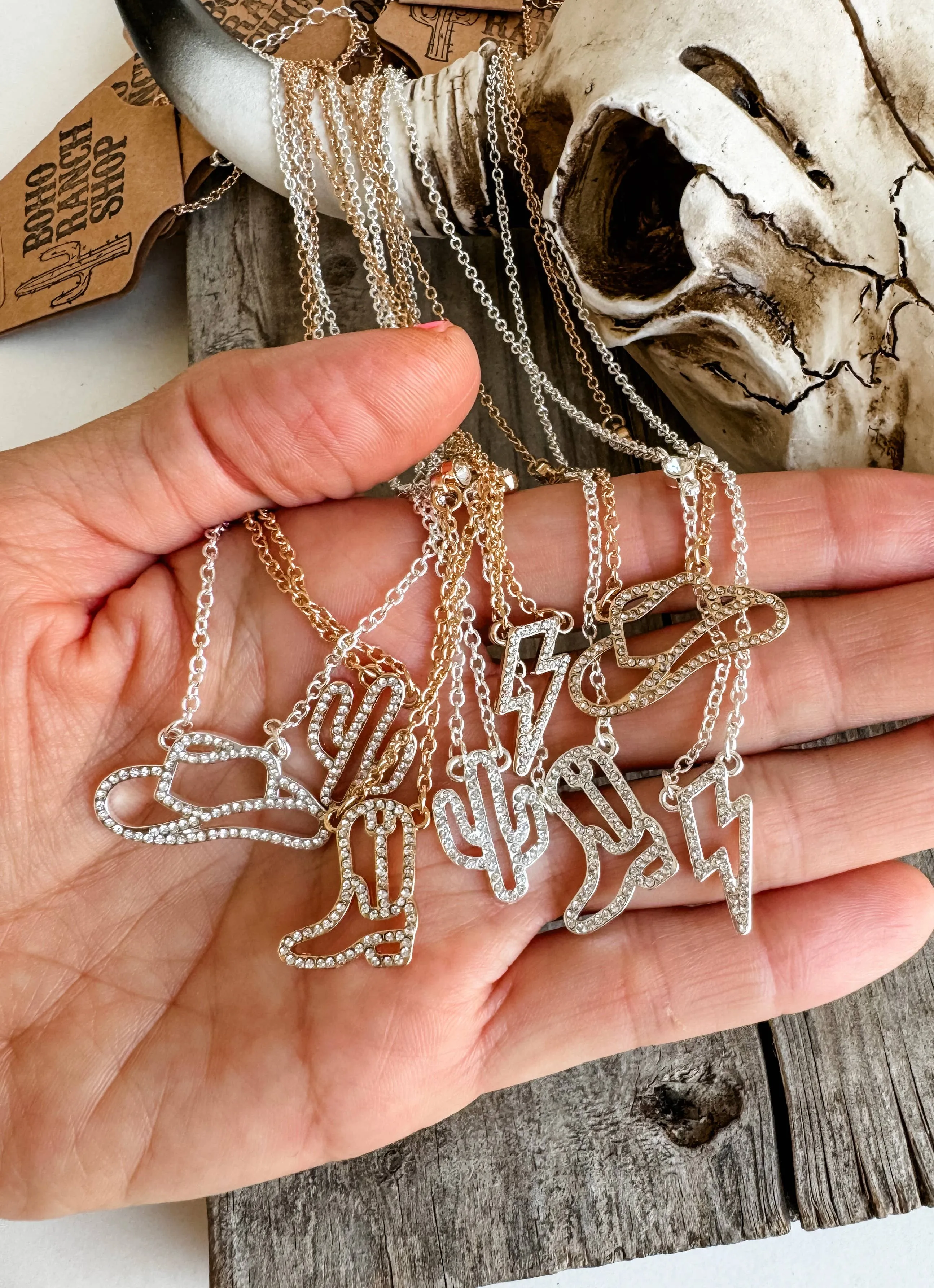 Western Dainty Silver or Gold Necklace