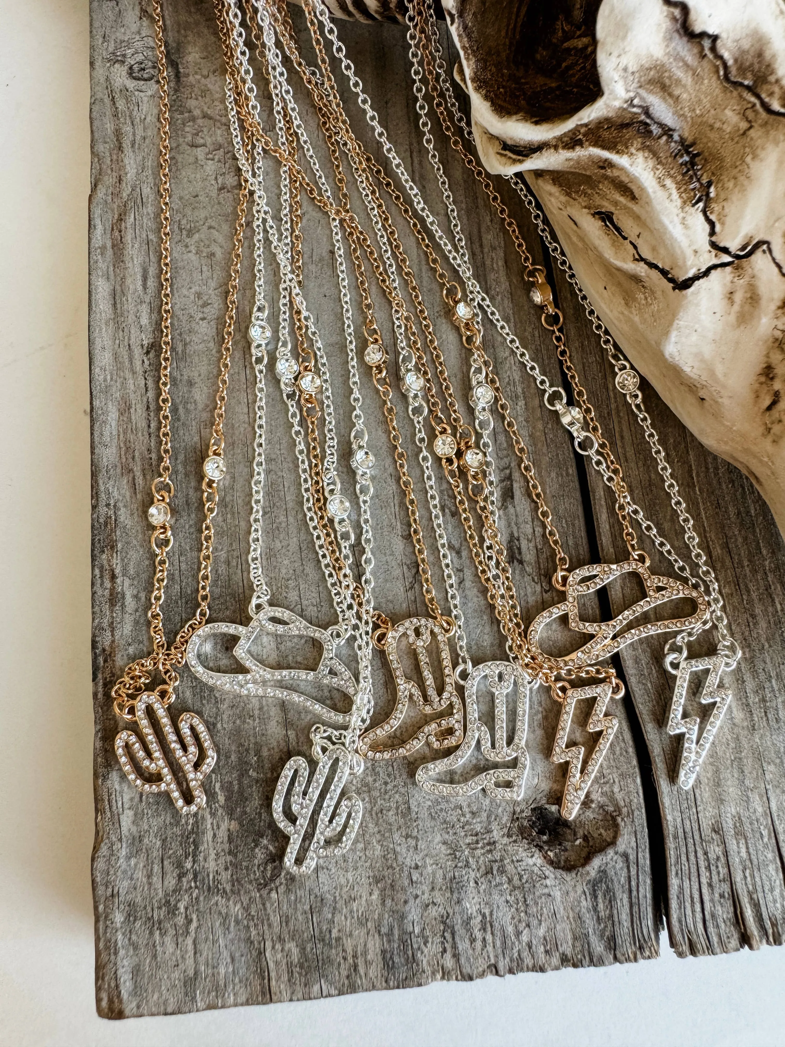 Western Dainty Silver or Gold Necklace