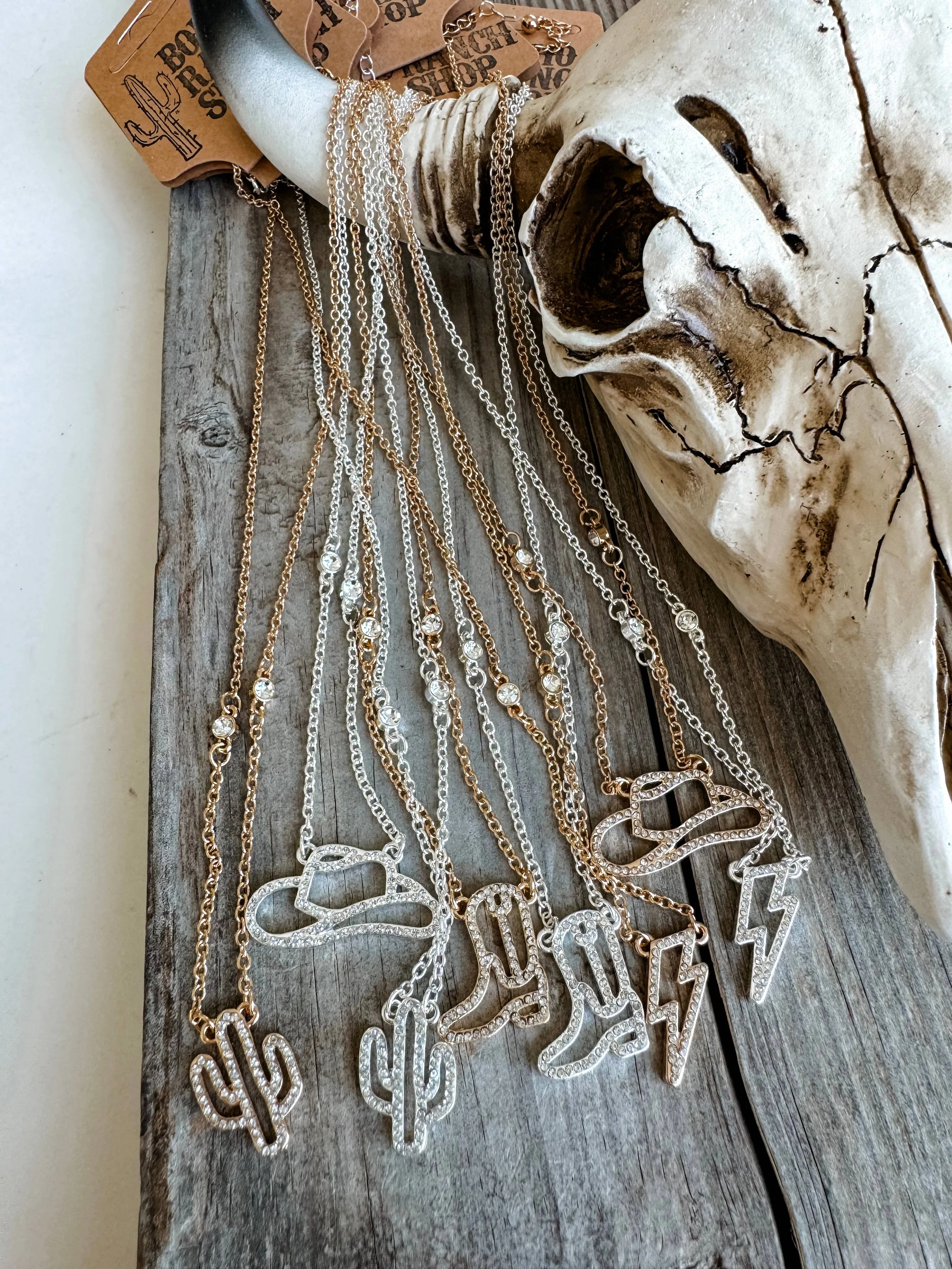 Western Dainty Silver or Gold Necklace