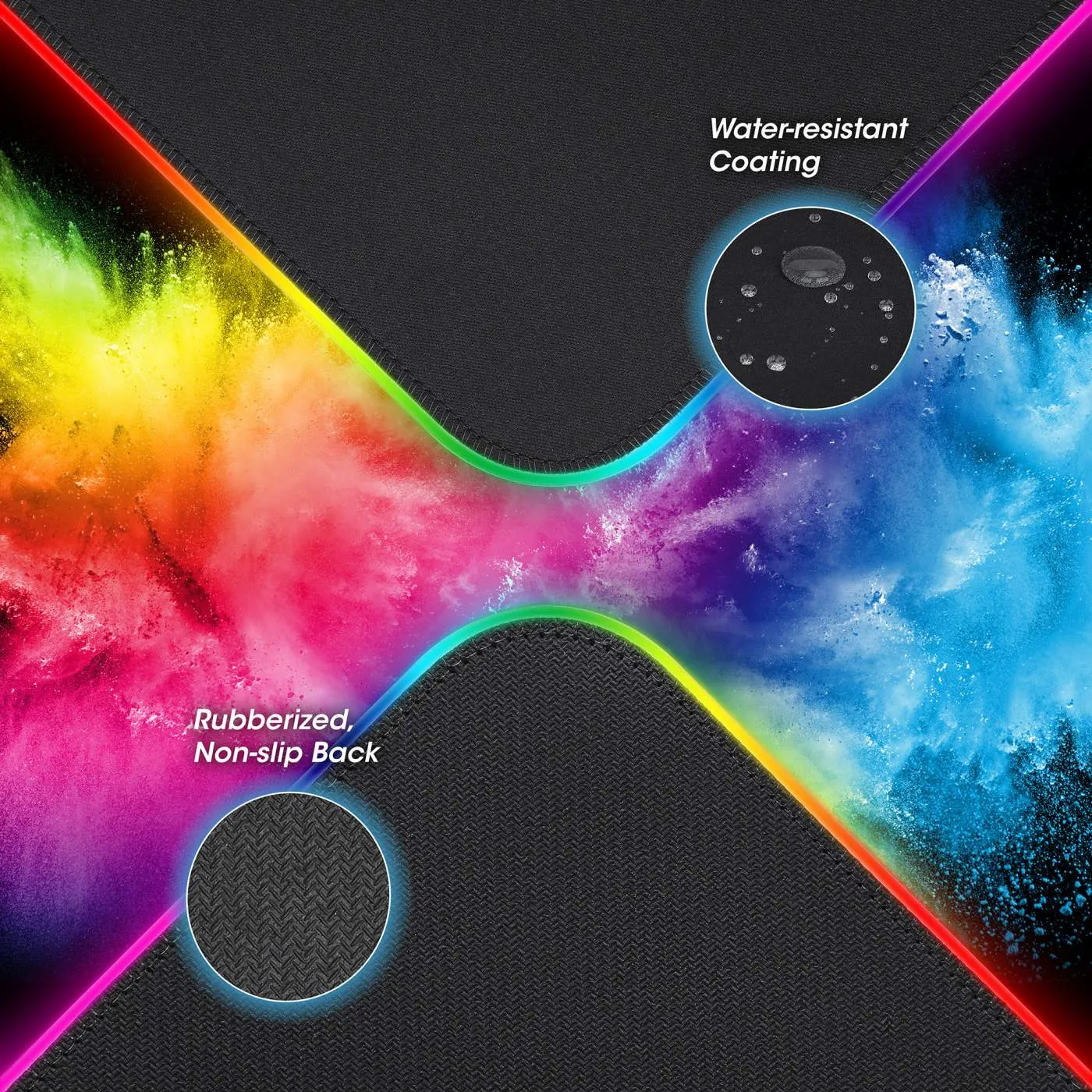 XXL RGB LED Gaming Mousepad with Wireless Charger - 10 W