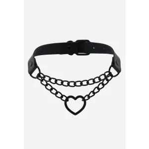 Y2K Style Choker Necklace in Zinc Alloy and PU Leather