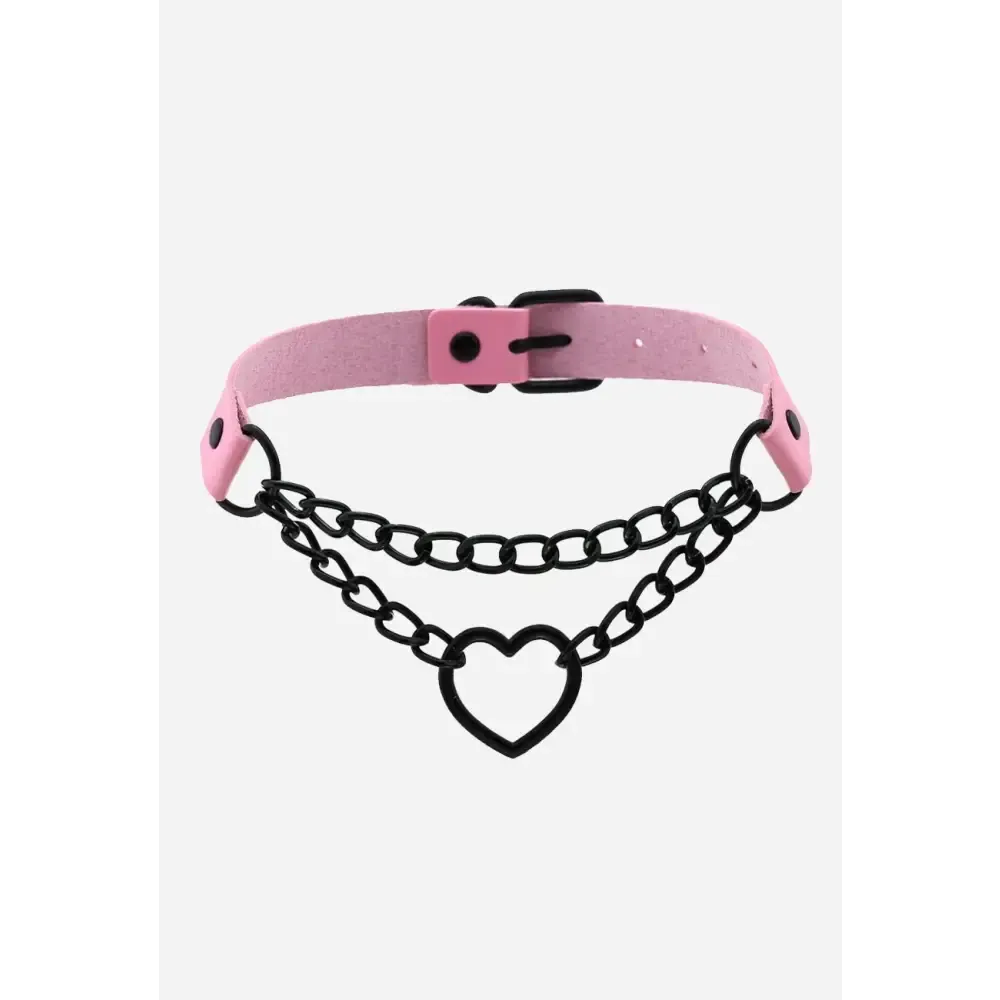 Y2K Style Choker Necklace in Zinc Alloy and PU Leather