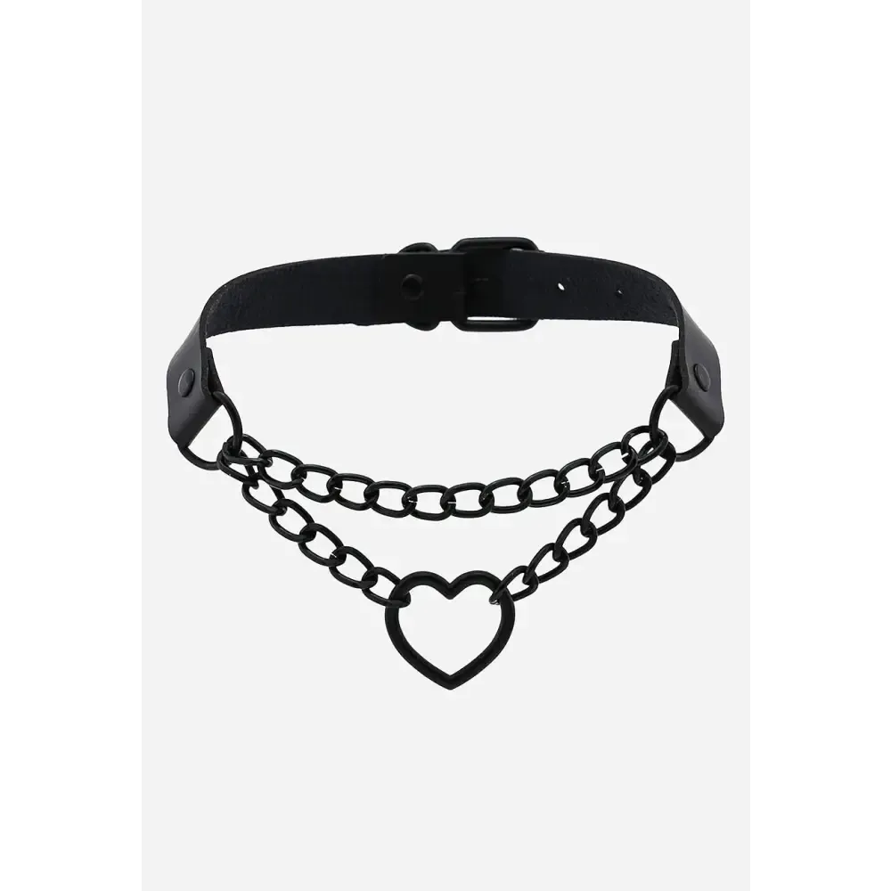 Y2K Style Choker Necklace in Zinc Alloy and PU Leather