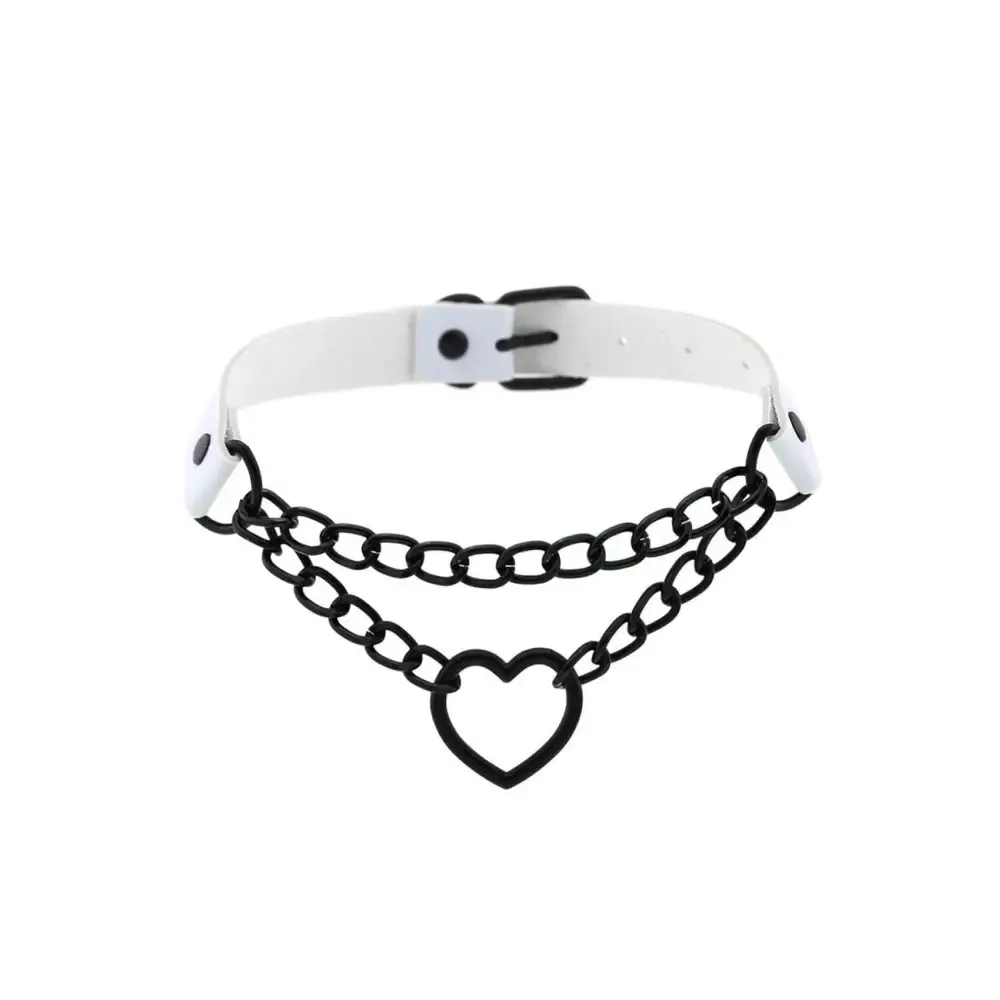Y2K Style Choker Necklace in Zinc Alloy and PU Leather