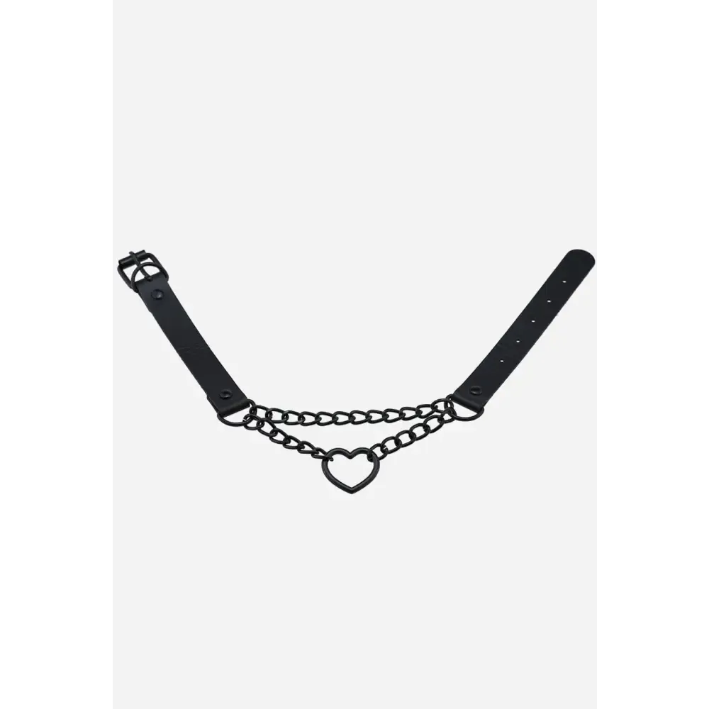 Y2K Style Choker Necklace in Zinc Alloy and PU Leather