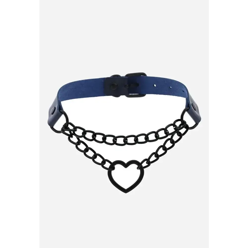 Y2K Style Choker Necklace in Zinc Alloy and PU Leather